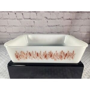 Vintage Proctor Silex Casserole Slow Cook Dish #14 Wheat Pattern Milk Glass Deco